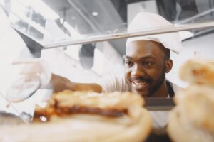 man working in a bakery